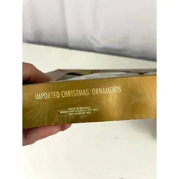 VTG 5 Boxes Christmas Ornaments Apples Foil Commodore Imported Candy Stripes - Picture 13 of 15